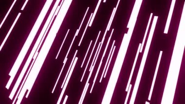 Parlak çizgi ışıkları, en az pembe ve siyah arkaplan. Tasarım. Rastgele akan dar ampuller