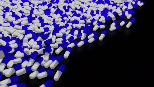 Впритул Падають Таблетки Концепція Охорони Здоров Промисловості Дизайн Фармацевтичні Медичні — стокове відео