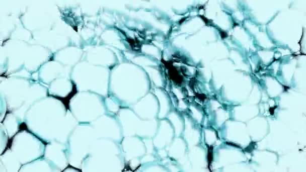 Água Azul Ferver Desenho Textura Abstrata Borbulhada Padrão Dinâmico Com — Vídeo de Stock