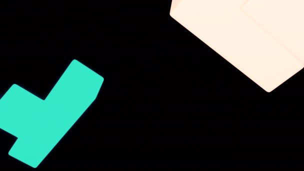Blokjes Worden Geassembleerd Een Puzzel Ontwerp Animatie Met Bewegende Geometrische — Stockvideo