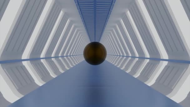 Espaço Fechado Espaçoso Uma Sombra Clara Desenho Túnel Cinza Claro — Vídeo de Stock
