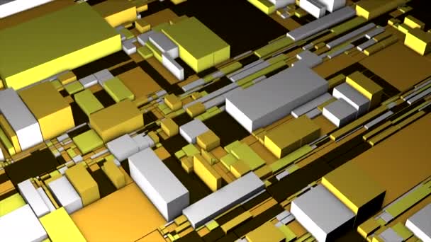 Расширение Поверхности Красочными Блоками Разного Размера Движение Яркие Квадратные Объекты — стоковое видео