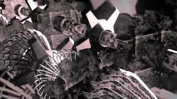 齿轮在机械装置中转动 动画旋转齿轮 机械概念 — 图库视频影像