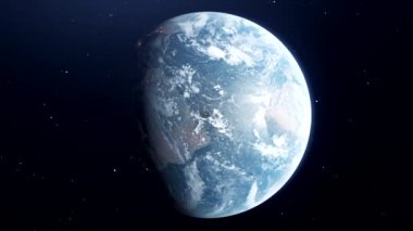 Günler içinde Dünya 'nın dönüşü. Hareket. Dünya gezegeni gece gündüz değişip duruyor. Dünya 'nın uzayda 3D gün modeli değişiyor.. 