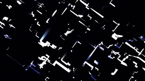 Abstrato Criando Labirinto Com Silhuetas Rápidas Movimento Sobre Fundo Preto — Vídeo de Stock