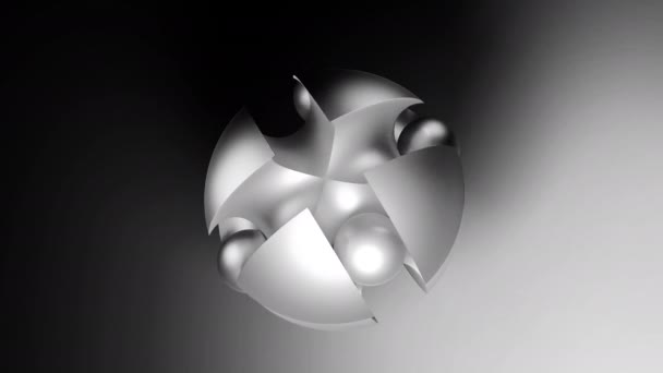 Мяч Головоломка Движущимися Шарами Дизайн Серебряный Трехмерный Шар Шариками Перемещающимися — стоковое видео