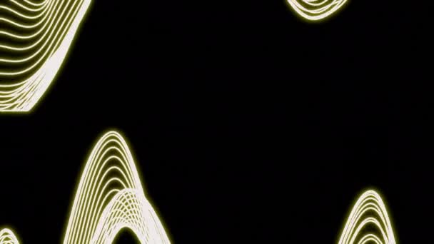 Wellenpulsierungen Von Streifen Auf Schwarzem Hintergrund Design Bänder Vibrieren Wellenförmigen — Stockvideo
