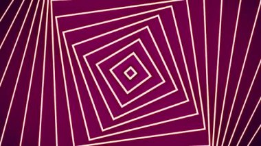 Hipnotik ayna kareler sarmalı. Hareket. Kare çizgilerin geometrik spirali. Ayna efekti ve kare çizgilerle basit spiral. 