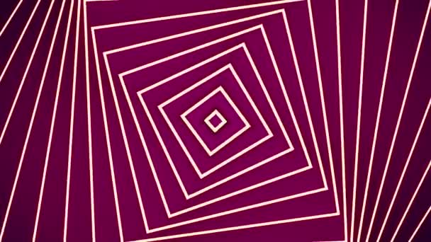 Hypnotisk Spegel Spiral Rutor Rörelse Geometrisk Spiral Fyrkantiga Linjer Enkel — Stockvideo