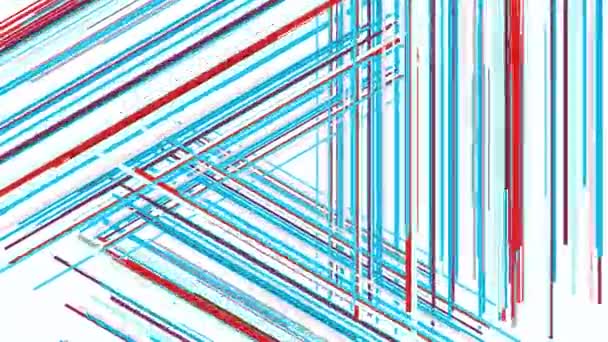 Фиолетовый Белый Фон Motion Thin Разноцветные Линии Составляют Треугольник Анимации — стоковое видео