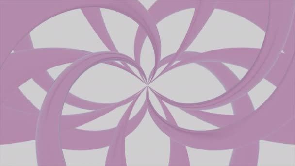 粉色背景 动画中明亮的大花花瓣向不同方向旋转 高质量的4K镜头 — 图库视频影像