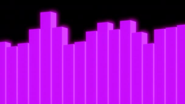Чёрный Фон Design Bright Dancing Pink Graph Animation Oscillation Oscillating — стоковое видео