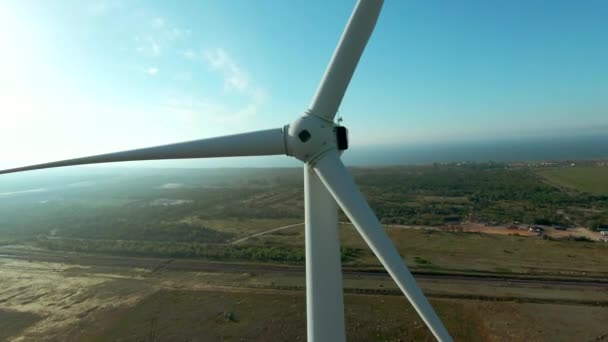 Draufsicht Auf Die Windmühle Horizont Hintergrund Schuss Schöne Landschaft Mit — Stockvideo