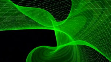 Dalgalı çizgi şeritleri. Tasarım. Dalgalı dalgalar ve şeritler. Çizgili kurdele uzayda dalgalı kıvrımlarda hareket eder. 