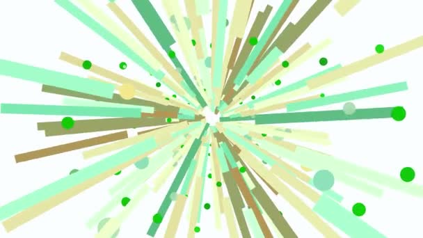 Fond Blanc Motion Cercle Lumineux Formes Géométriques Jaunes Vertes Qui — Video