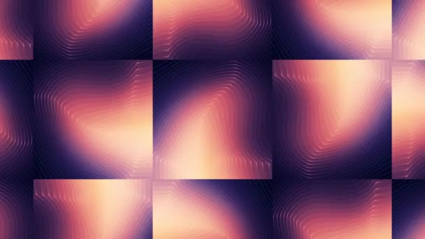 Red Purple Patterns Motion Large Floating Lines Squares Creating Trance — Stock Video