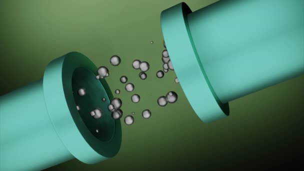 Яйца Движутся Трехмерных Трубах Дизайн Анимация Трубами Движущимися Шарами Пузыри — стоковое видео