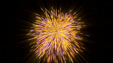 Kırmızı ve sarı ateş. Hareket. Canlandırmada ışıkların püskürtüldüğü siyah bir arkaplan ve tüm arkaplanı parlak renklerle doldurmak. Yüksek kalite 4k görüntü