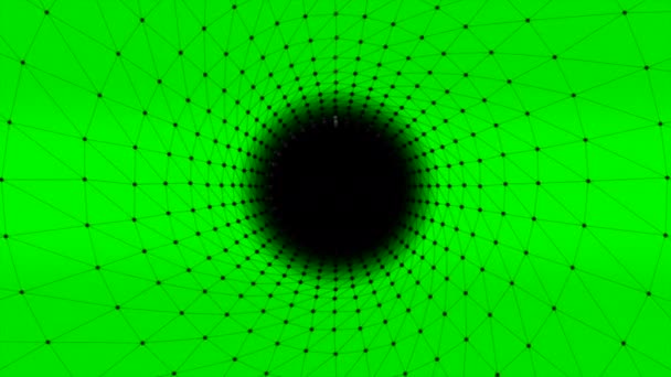 Зелений Помаранчевий Фон Motion Біла Чорна Сітка Тунелі Яка Рухається — стокове відео