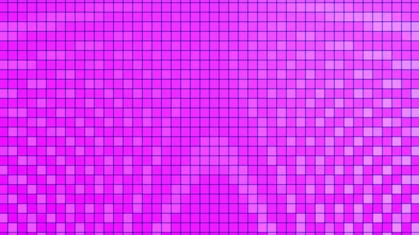 Рожева Мозаїка Motion Small Purple Squares Анімації Яка Світиться Різними — стокове відео