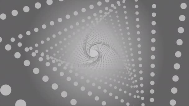 Abstrakcyjny Monochromatyczny Tunel Wzorem Mandali Wniosek Korytarz Trójkątny Wirującą Spiralą — Wideo stockowe