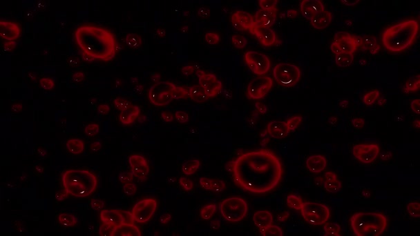 Spostamento Delle Cellule Del Sangue Mozione Animazione Cellule Biologiche Nel — Video Stock