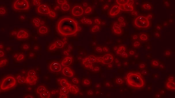 移动3D血细胞 循环系统中生物细胞的动画运动是随机的 3D细胞或血液中令人痛苦的细菌 — 图库视频影像