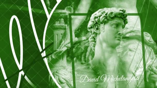Abstrakcyjna Wizualizacja Głowy Dawida Autorstwa Michała Anioła Wniosek Koncepcja Sztuki — Wideo stockowe