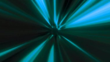 Mavi ve mor arka plan. Hareket. Parlak bir tünel, üç boyutlu olarak dönen beyaz ışıkla aydınlatılıyor. Yüksek kalite 4k görüntü