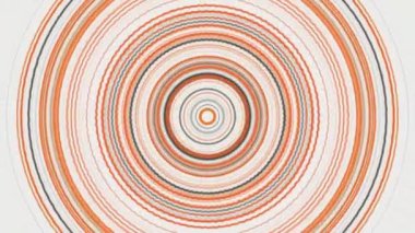 Renkli titreşimli halkaların arka planı. Hareket. Çizgili renkli halkalar müzik tarzında titreşir. Yüzüklü müzikal tempo animasyonu. 