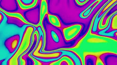 Yeşil neon boya. Tasarım. Animasyonda kendi etrafında dönen parlak benzin desenleri. Yüksek kalite 4k görüntü