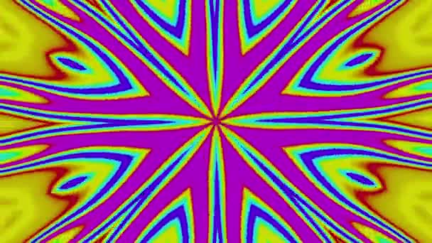 Bright Kaleidoscope Background Design Multi Colored Patterns Animation Spin Change — Stock Video