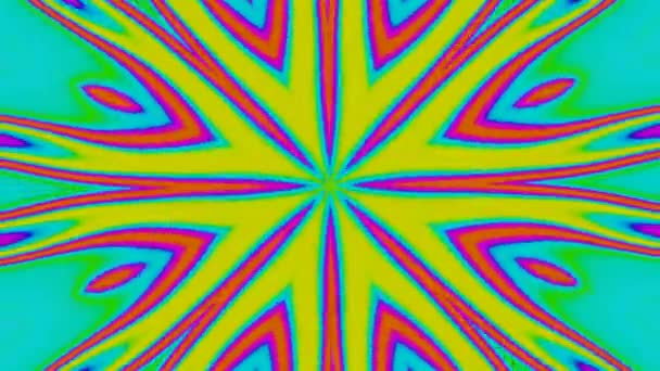 Kaleidoskop Dynamischen Kreativen Hintergrund Eines Sterns Geformt Design Psychedelisches Muster — Stockvideo