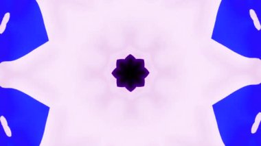 Yıldız şeklindeki bir yıldızın kaleydoskop dinamik yaratıcı arka planı. Tasarım. Değişen çok renkli şekillerin psikedelik deseni