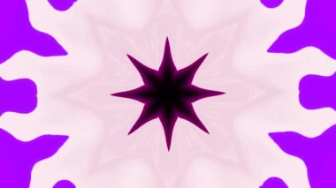 Kaleydoskop hareket eden çiçek deseni. Tasarım. Kaleydoskop tarzında basit stil hareketleri. Psikedelik dalma ile güzel desenli animasyon.