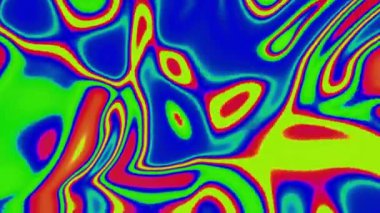 Dalgalı renkli asit deseni. Tasarım. Renkli sıvılarda psikedelik desenler var. Asitli psikedelik desenli parlak sıvının arkaplanı.