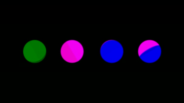 Zusammenfassung Von Vier Kreisen Gleicher Größe Einer Reihe Die Blinken — Stockvideo
