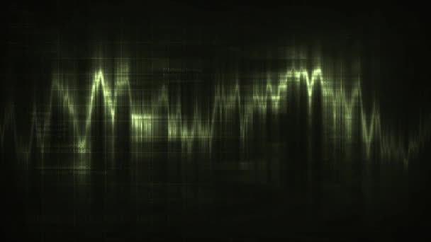 绿色霓虹灯下心电图的抽象动画 显示屏上的心跳图 Ekg信号跳动过程 — 图库视频影像