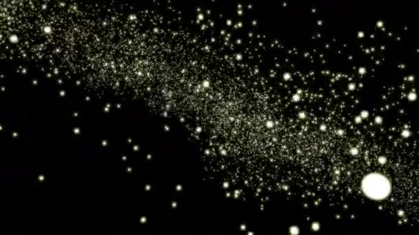 Animation Snow Particles Black Background Design Rising Beautiful Particles Black — Stock Video