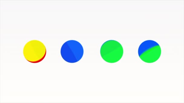 Fondo Blanco Los Círculos Brillantes Cambian Color Muy Rápidamente Animación — Vídeo de stock