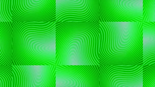 Groene Blauwe Vierkanten Lichte Animatie Met Wazige Vierkanten Die Schitteren — Stockvideo
