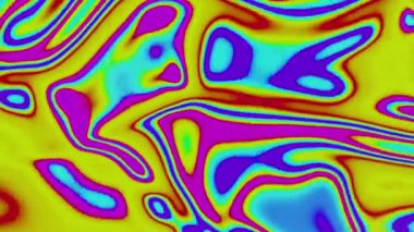 Dalgalı renkli asit deseni. Tasarım. Renkli sıvılarda psikedelik desenler var. Asitli psikedelik desenli parlak sıvının arkaplanı.