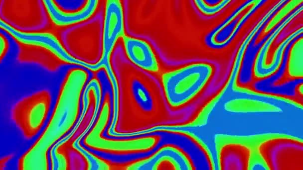 Streszczenie Psychodeliczne Tło Kolorowymi Plamami Kwasu Projektowanie Przenoszenie Wielobarwnych Kształtów — Wideo stockowe