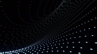 Küçük noktalı arka plan ve halüsinasyon etkisi. Tasarım. Siyah arkaplandaki küçük noktalardan oluşan dalgalı bir tuval.