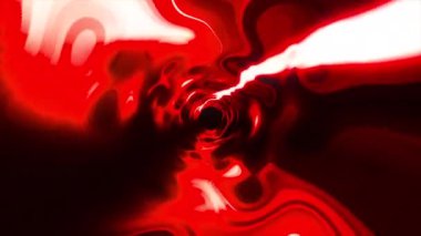 Kırmızı ve yeşil kalın sıvı. Hareket. Animasyonun farklı yönlerine doğru kıvrılan tünellerdeki parlak noktalar. Yüksek kalite 4k görüntü
