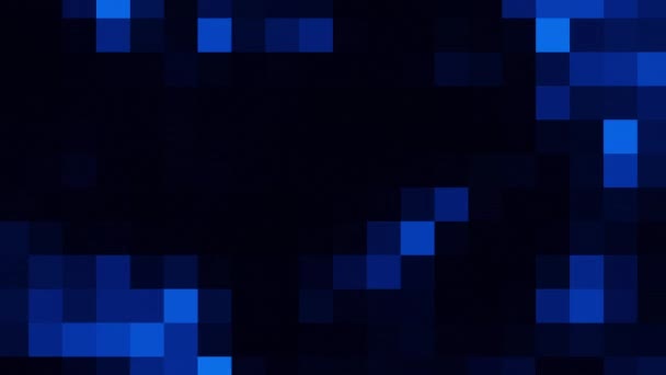 Szara Niebieska Girlanda Design Małe Kwadraty Czarnym Tle Bez Ostrości — Wideo stockowe