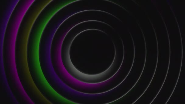 Cerchi Neri Con Piccole Aree Evidenziate Diverse Tonalità Motione Circoli — Video Stock