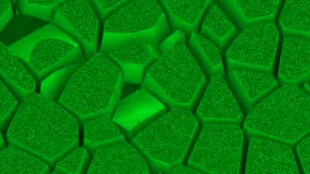 粉色和绿色的碎石子 设计在抽象中的轻背景 断开部分地板并粘合在一起 高质量的4K镜头 — 图库视频影像