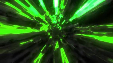 Çizgilerin ve çizgilerin hareketleriyle soyut bir arkaplan. Hareket. Enerji akışı, dönen tünelin içinde uçan kozmik desen