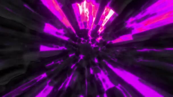 Fond Gris Violet Motion Tunnel Tournant Lumineux Dans Animation Dessin — Video